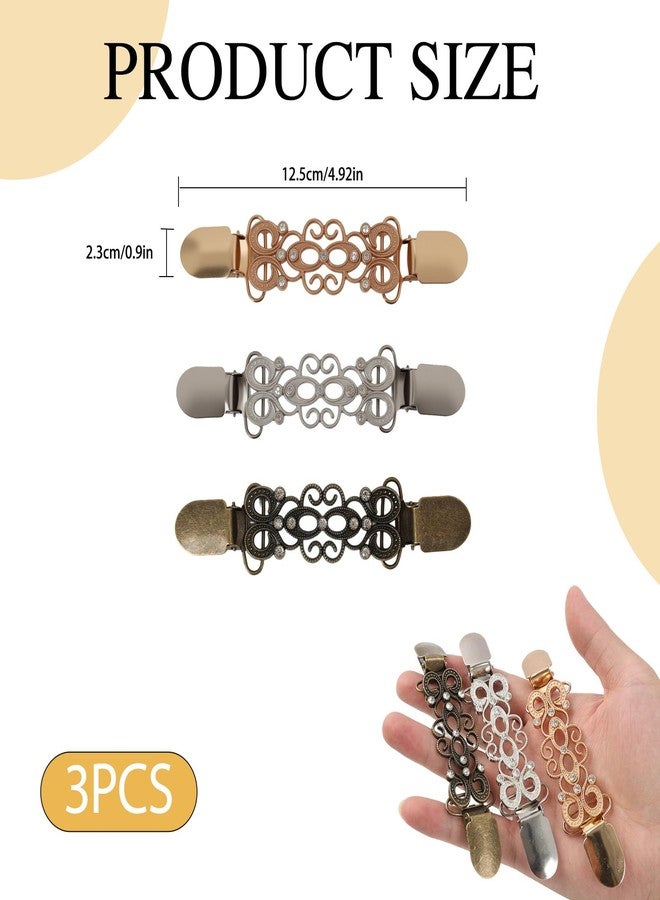 Aphohome 3 Pcs Vintage Cinch Clips - Waist Tightener Dress Clips Back Cinch, Renaissance Style Shawl Pin & Cardigan Collar Clips for Women, Pants & Shirt Cinching Accessories,Christmas Gifts for Women - Image 2